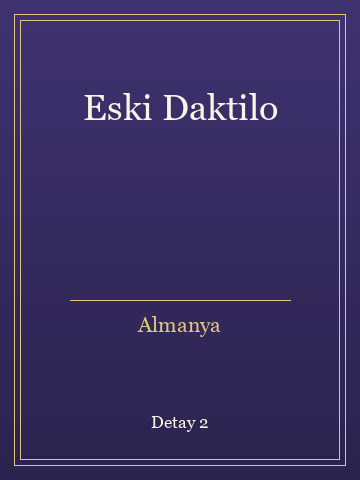 Eski Daktilo (Temiz Nüsha) kitap kapağı 3