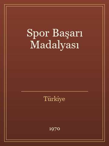 Spor Başarı Madalyası (Ciltli)