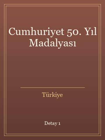 Cumhuriyet 50. Yıl Madalyası (Ciltli) kitap kapağı 2