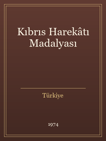 Kıbrıs Harekâtı Madalyası (Ciltli)