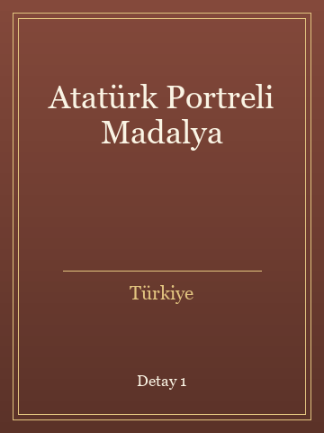 Atatürk Portreli Madalya (Karton Kapak) kitap kapağı 2
