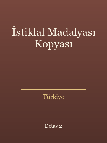 İstiklal Madalyası Kopyası (İlk Baskılardan) kitap kapağı 3