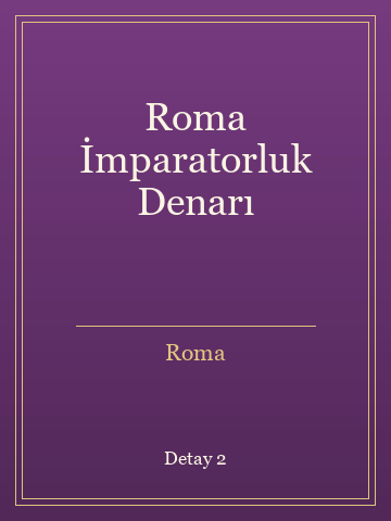 Roma İmparatorluk Denarı (Karton Kapak) kitap kapağı 3