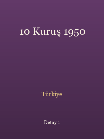 10 Kuruş 1950 (İlk Baskılardan) kitap kapağı 2