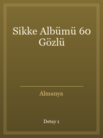 Sikke Albümü 60 Gözlü (İlk Baskılardan) kitap kapağı 2