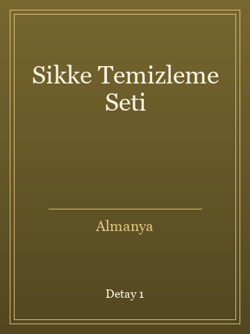 Sikke Temizleme Seti (İlk Baskılardan) kitap kapağı 2