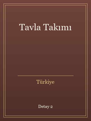 Tavla Takımı (Karton Kapak) kitap kapağı 3