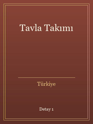 Tavla Takımı (İlk Baskılardan) kitap kapağı 2