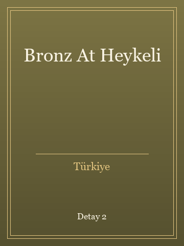 Bronz At Heykeli (Ciltli) kitap kapağı 3