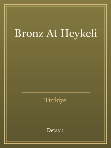 Bronz At Heykeli (İlk Baskılardan) kitap kapağı 2