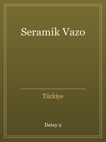 Seramik Vazo (İlk Baskılardan) kitap kapağı 3