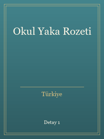 Okul Yaka Rozeti (Karton Kapak) kitap kapağı 2