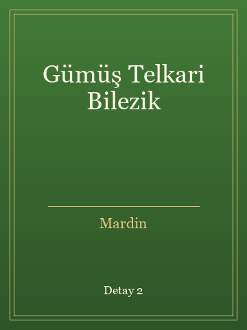 Gümüş Telkari Bilezik kitap kapağı 3