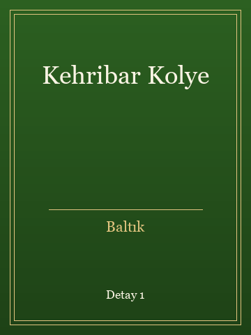 Kehribar Kolye (Ciltli) kitap kapağı 2