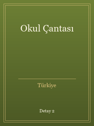 Okul Çantası (Karton Kapak) kitap kapağı 3