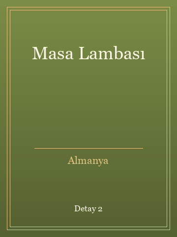 Masa Lambası (Karton Kapak) kitap kapağı 3