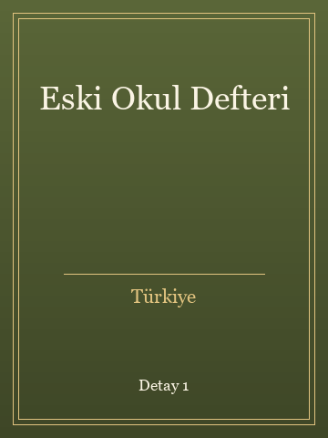Eski Okul Defteri (İlk Baskılardan) kitap kapağı 2
