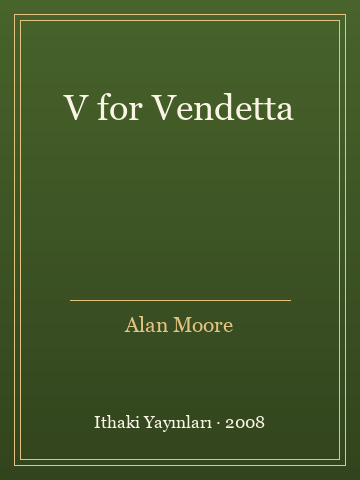 V for Vendetta - Alan Moore kitap kapağı 2
