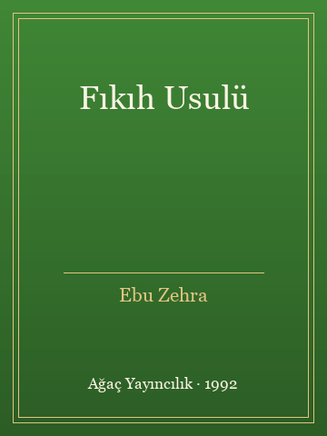 Fıkıh Usulü (İlk Baskılardan) - Ebu Zehra kitap kapağı 2