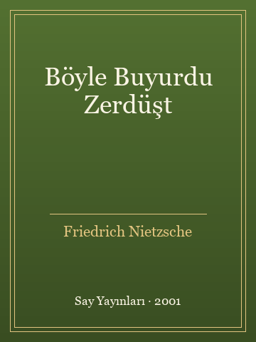 Böyle Buyurdu Zerdüşt - Friedrich Nietzsche kitap kapağı 2