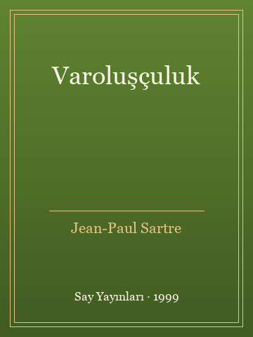 Varoluşçuluk (Karton Kapak) - Jean-Paul Sartre kitap kapağı 2