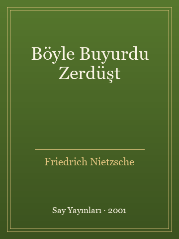 Böyle Buyurdu Zerdüşt (İlk Baskılardan) - Friedrich Nietzsche kitap kapağı 3