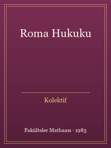 Roma Hukuku (İlk Baskılardan) - Kolektif kitap kapağı 2