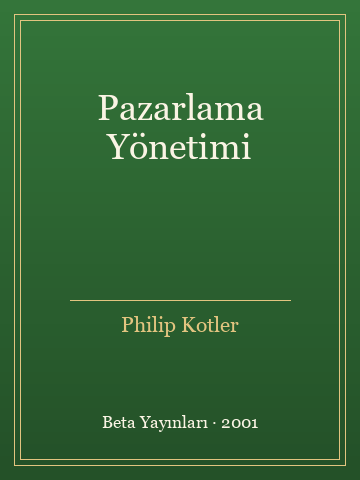 Pazarlama Yönetimi (İlk Baskılardan) - Philip Kotler kitap kapağı 2
