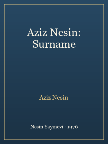 Aziz Nesin: Surname (İlk Baskılardan) - Aziz Nesin kitap kapağı 2