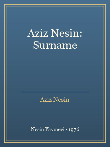 Aziz Nesin: Surname (İlk Baskılardan) - Aziz Nesin kitap kapağı 3