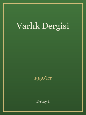 Varlık Dergisi kitap kapağı 2