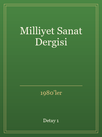 Milliyet Sanat Dergisi kitap kapağı 2
