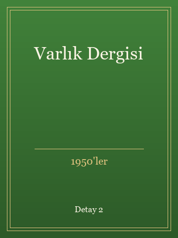 Varlık Dergisi (Karton Kapak) kitap kapağı 3