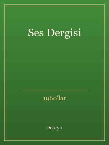 Ses Dergisi (Karton Kapak) kitap kapağı 2