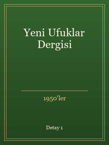 Yeni Ufuklar Dergisi (İlk Baskılardan) kitap kapağı 2