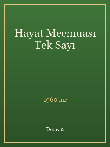 Hayat Mecmuası Tek Sayı (Temiz Nüsha) kitap kapağı 3