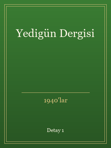 Yedigün Dergisi (Temiz Nüsha) kitap kapağı 2