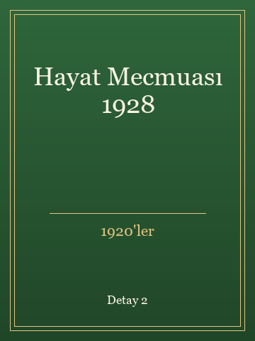 Hayat Mecmuası 1928 kitap kapağı 3