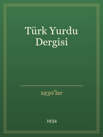 Türk Yurdu Dergisi (Karton Kapak)