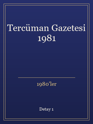 Tercüman Gazetesi 1981 kitap kapağı 2